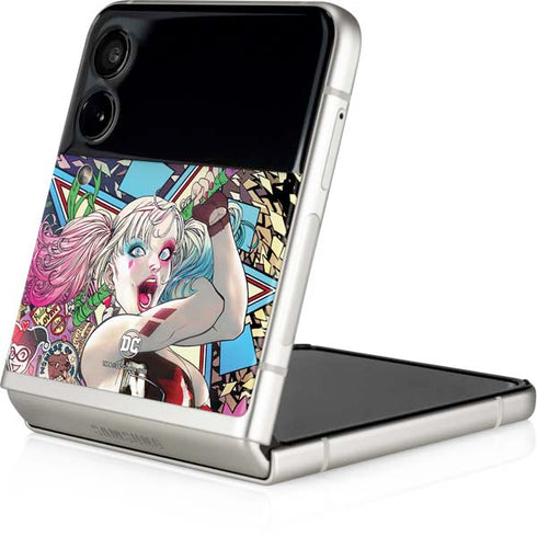 DC Comics Harley Quinn Action Pose Galaxy Z Flip3 5G Skin